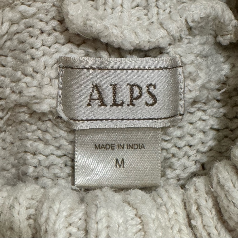 Alps Cable Knit Fisherman Turtleneck Sweater - Picture 7 of 7